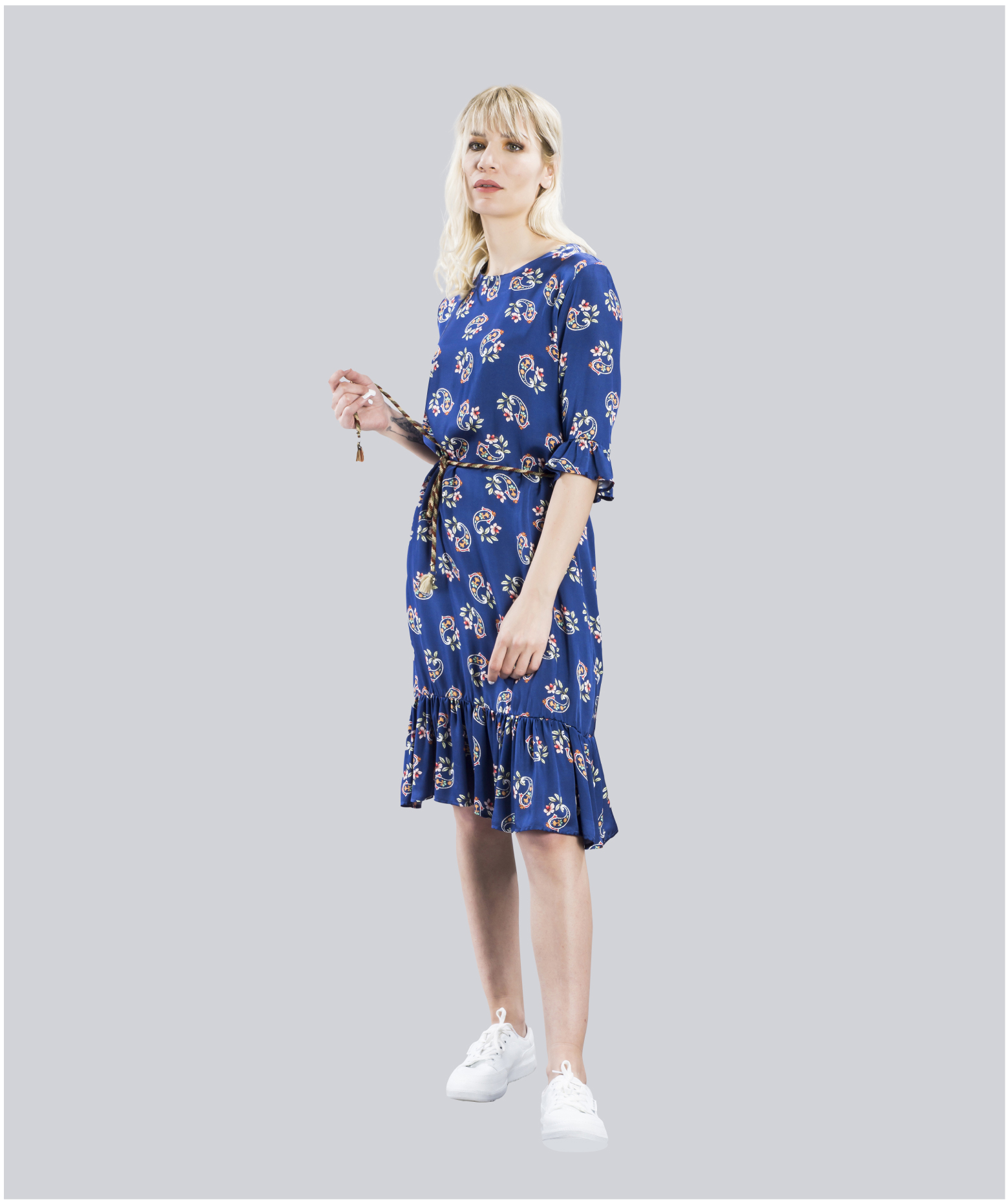 Mag Fırfır Detaylı Kuşaklı Elbise: Meisies’21