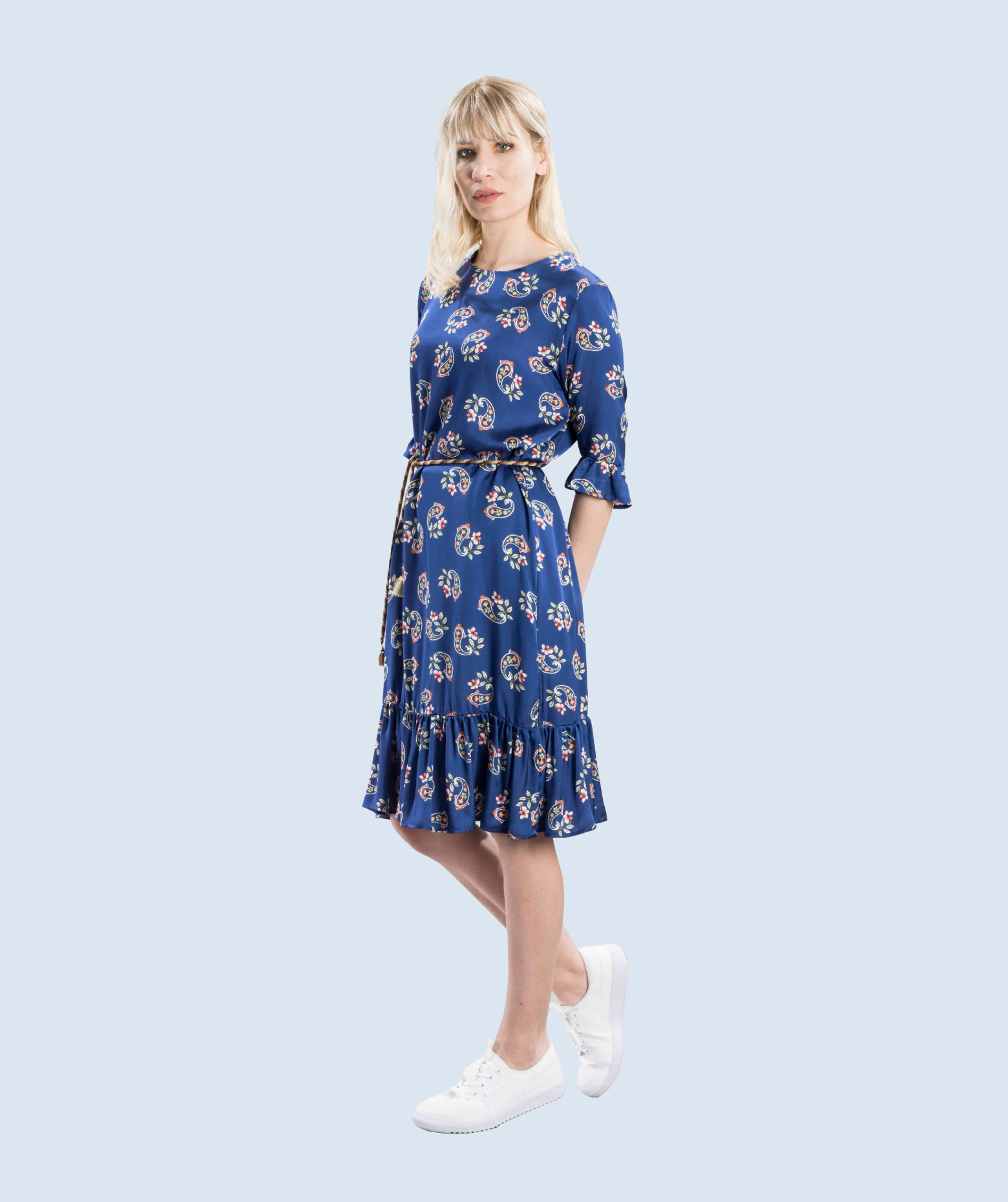 Mag Fırfır Detaylı Kuşaklı Elbise: Meisies’21